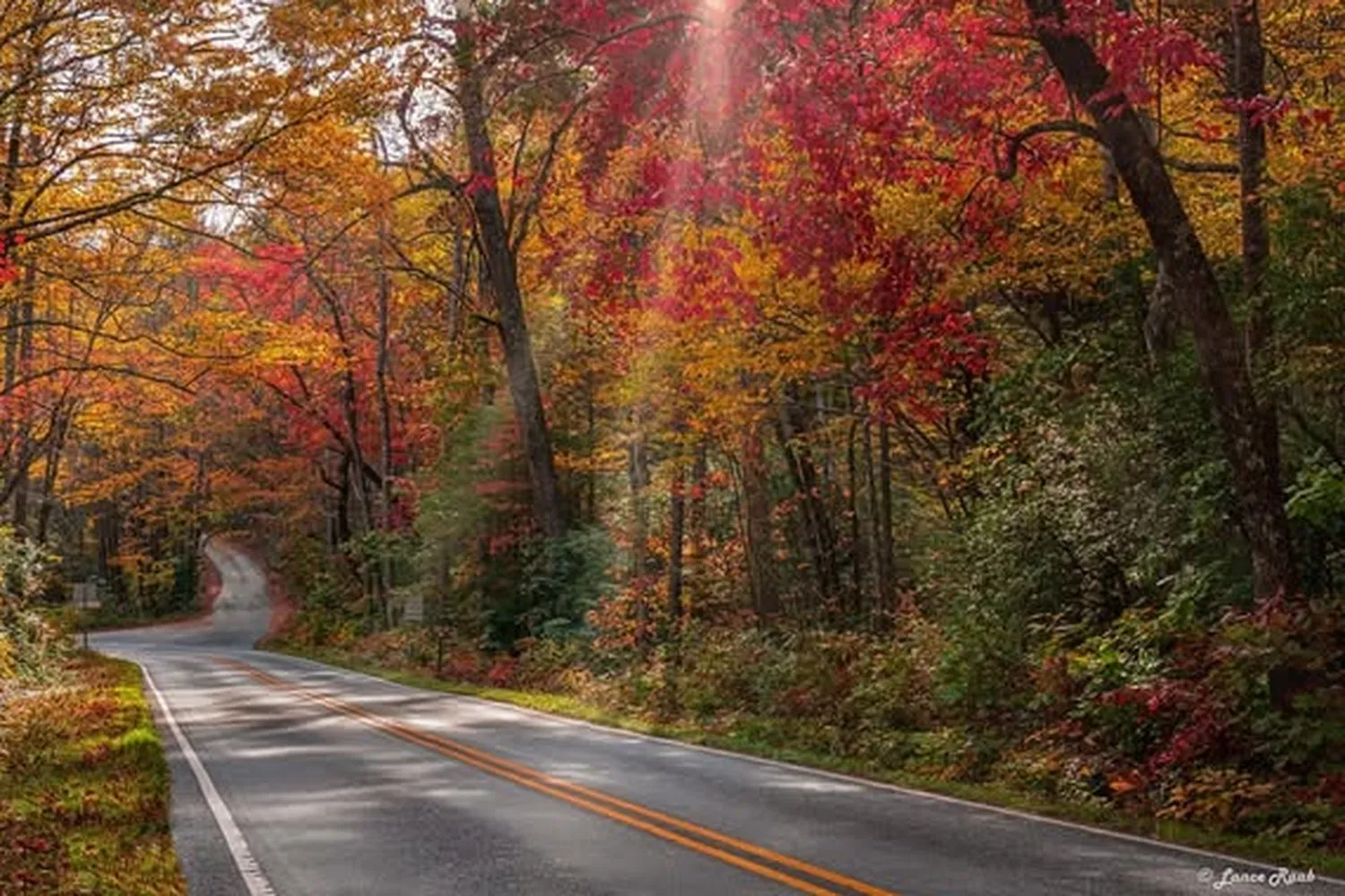 The Wagon Road Gap junction where US-276 crosses the Blue Ridge Parkway at Milepost 412.2 in Pisgah National Forest